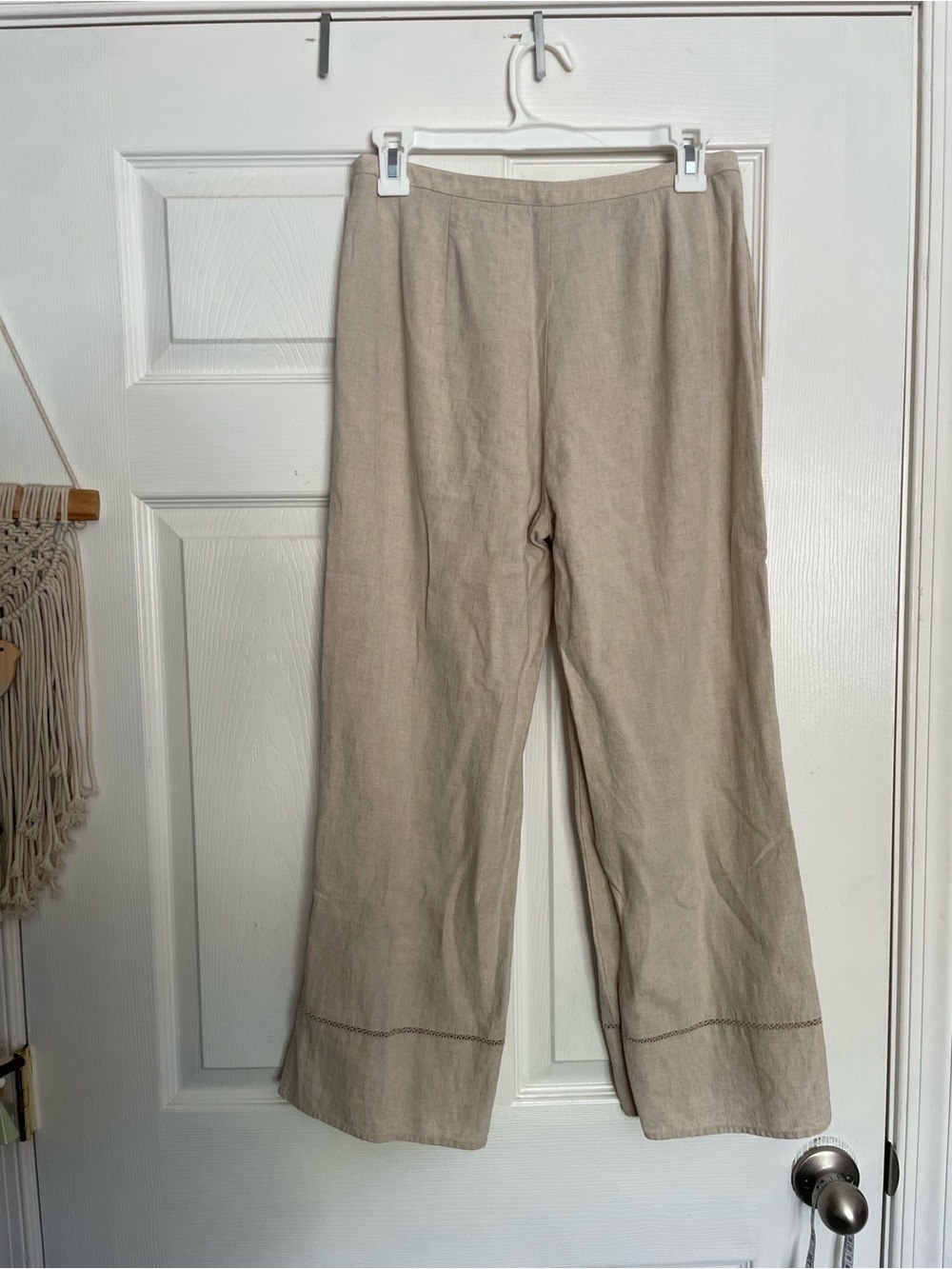 Vintage Caslon Women's size 6 Relaxed Linen Blend Pants - Beige - Picture 7 of 9